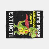 Dinosaur Yellow Ribbon Childhood Cancer Awareness  Fleece Deken (Voorkant (Horizontaal))