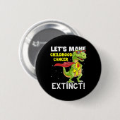 Dinosaur Yellow Ribbon Childhood Cancer Awareness  Ronde Button 5,7 Cm (Voorkant /achterkant)