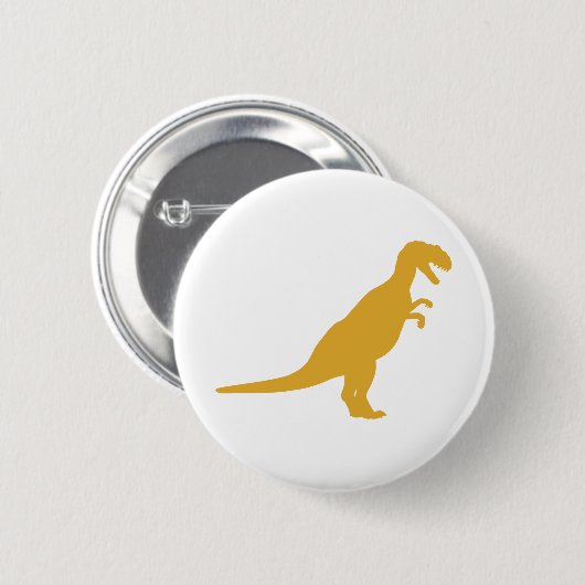Dinosaur Yellow Ronde Button 5,7 Cm (Voorkant /achterkant)