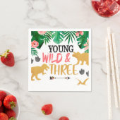 Dinosaur Young Wild Drie derde verjaardag servette Servet (Insitu)