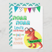 Dinosaur Young Wild verjaardag Kaart (Voorkant / Achterkant)