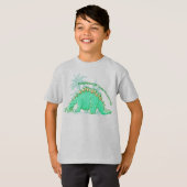 Dinosaur zegt Stegosaurus boys blue t-shirt (Voorkant volledig)