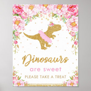 Dinosaur zijn Sweet Birthday Party T-Rex Treat Sig Poster