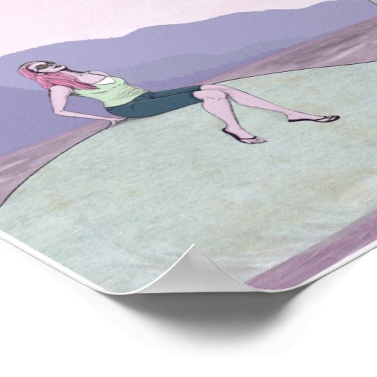 Dinosaur zwemmen 11x8.5 poster (Hoek)