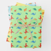 Dinosaurenavontuurlijk papierbladen overvullen inpakpapier vel (In situ)