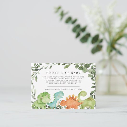 Dinosaurenboeken voor de kaart van Baby (Staand voorkant)