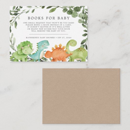 Dinosaurenboeken voor de kaart van Baby (Voorkant / Achterkant)