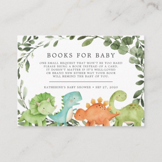 Dinosaurenboeken voor de kaart van Baby (Voorkant)