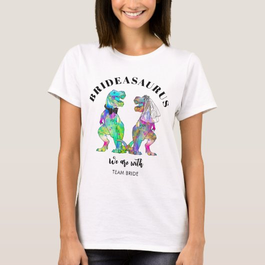 Dinosaurenbruiloft T Rex Bruidasaurus T-shirt (Voorkant)