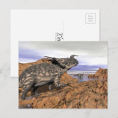 Dinosaurenlandschap - 3D-weergave Briefkaart (Voorkant / Achterkant)