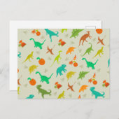 Dinosaurenpatroon Briefkaart (Voorkant / Achterkant)