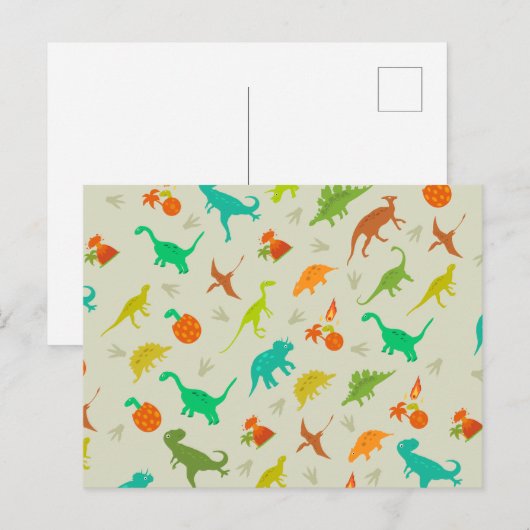 Dinosaurenpatroon Briefkaart (Voorkant / Achterkant)