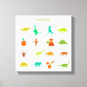 Dinosaurenpatroon Canvas Afdruk (Voorkant)
