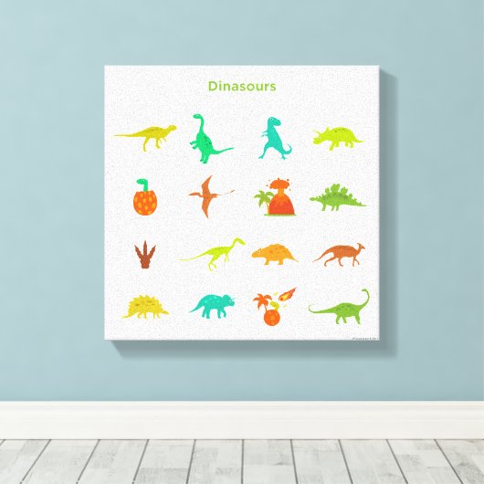 Dinosaurenpatroon Canvas Afdruk (Insitu (Houten vloer))