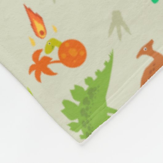 Dinosaurenpatroon Fleece Deken (Hoek)