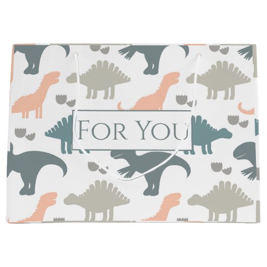 Dinosaurenpatroon Groot Cadeauzakje (Voorkant)