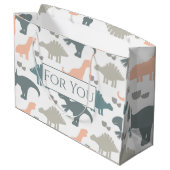 Dinosaurenpatroon Groot Cadeauzakje (Achterkant Gekanteld)