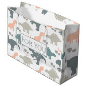 Dinosaurenpatroon Groot Cadeauzakje (Voorkant Gekanteld)