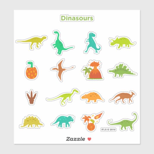 Dinosaurenpatroon Sticker (Vel)