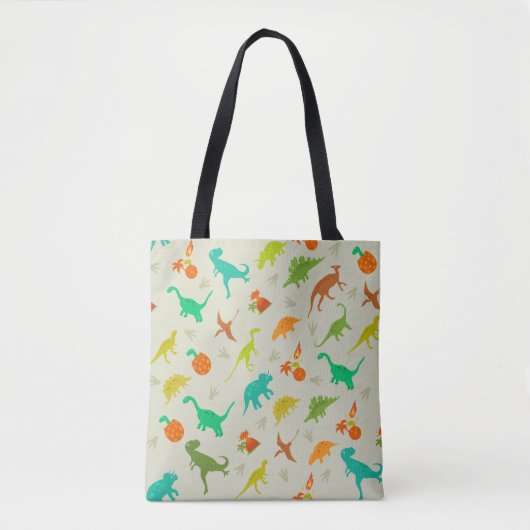 Dinosaurenpatroon Tote Bag (Voorkant)