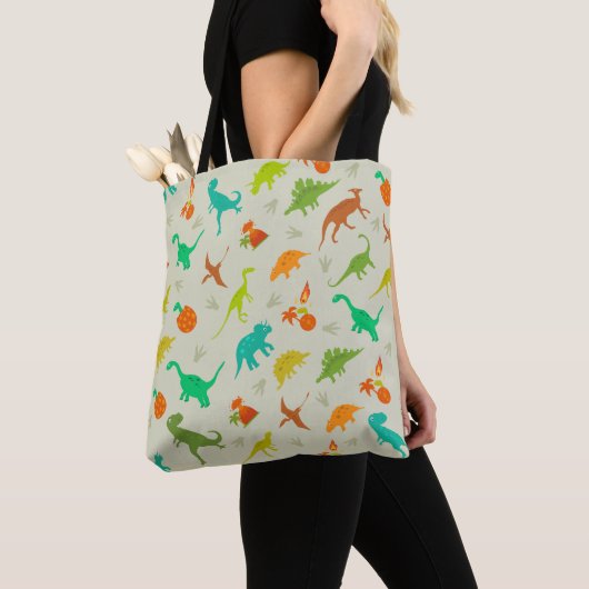 Dinosaurenpatroon Tote Bag (Dichtbij)