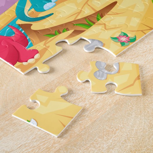 Dinosauriaanse familie. legpuzzel (Zijkant)