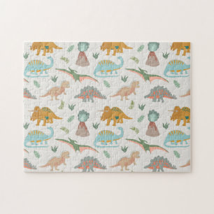 Dinosaurië Kids Hand Getekend Boho Dinosaurus Patr Legpuzzel