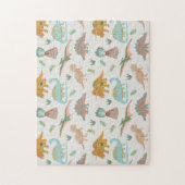 Dinosaurië Kids Hand Getekend Boho Dinosaurus Patr Legpuzzel (Verticaal)