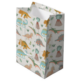 Dinosaurië kids handgetekend boho dinosaurus patro medium cadeauzakje