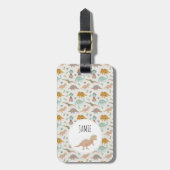 Dinosaurië Kinderen Boho Dinosaurus Aangepaste Naa Bagagelabel (Voorkant verticaal)