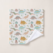 Dinosaurië Kinderen Handgetekende Boho Dinosaurus Bad Handdoek (Wasdoekje)