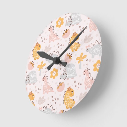 dinosauriënpatern dat elk kind zal aanspreken ronde klok (Hoek)