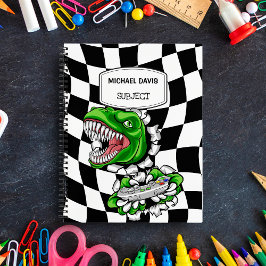 Dinosauriër Gamer Houdt Videogames Controller Vast Notitieboek