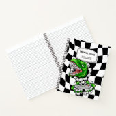 Dinosauriër Gamer Houdt Videogames Controller Vast Notitieboek (Binnen)