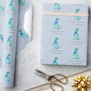 Dinosauriër Gefeliciteerd Verjaardag Persoonlijke  Cadeaupapier