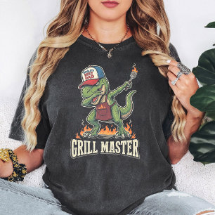 Dinosauriër Grill Meester Wereld'S Beste Vader Bbq T-shirt