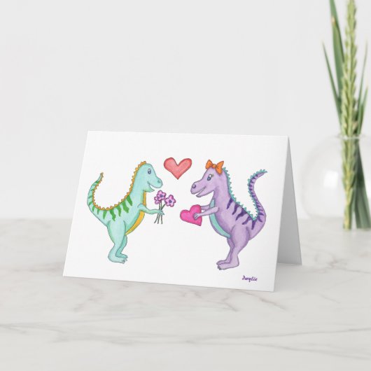 Dinosauriër Liefde Kaart (Voorkant)