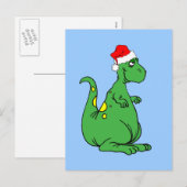 dinosauriër Santa Feestdagenkaart (Voorkant / Achterkant)