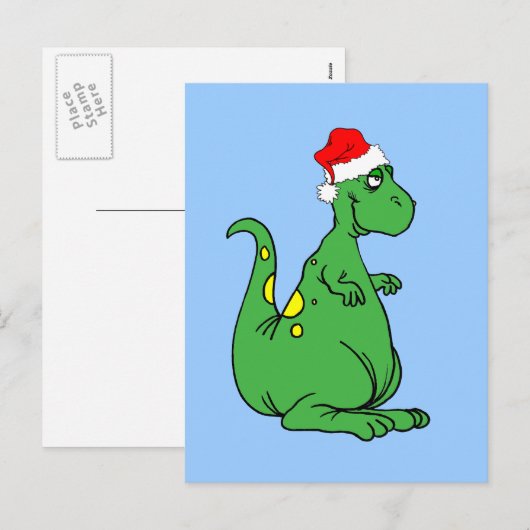 dinosauriër Santa Feestdagenkaart (Voorkant / Achterkant)