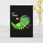 Dinosauriërs astronaut kaart (Gele Bloem)