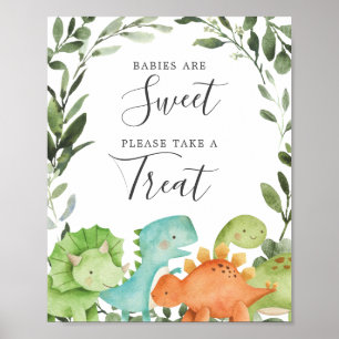 Dinosauriërs Baby shower baby's zijn zoete gebaren Poster