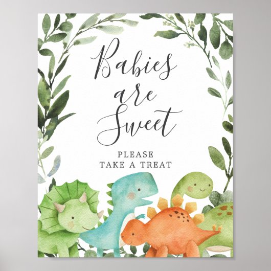 Dinosauriërs Baby shower baby's zijn zoete gebaren Poster (Voorkant)