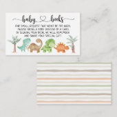 Dinosauriërs Baby shower I Aanvraag van het jaarbo Informatiekaartje (Voorkant / Achterkant)