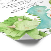 Dinosauriërs Baby shower Zeg geen Baby Poster (Hoek)