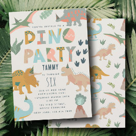 Dinosauriërs Boho Dino Feest Dieren Verjaardag Kaart