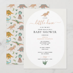 Dinosauriërs Boho Kleine Dino Op Weg Baby Shower Kaart