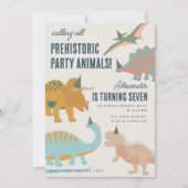 Dinosauriërs Boho Prehistorisch Feest Dieren Verja Kaart (Voorkant)