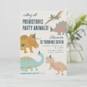 Dinosauriërs Boho Prehistorisch Feest Dieren Verja Kaart (Staand voorkant)