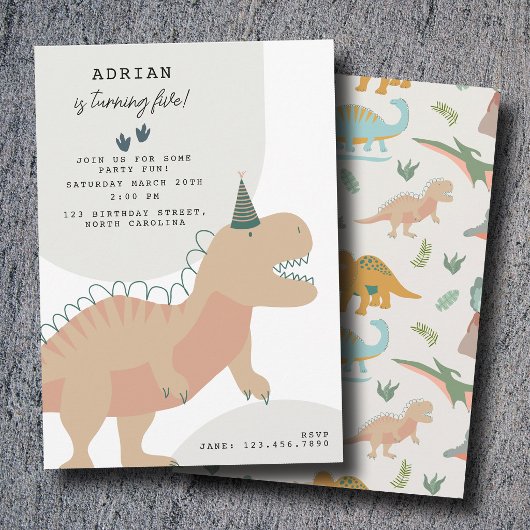 Dinosauriërs Boho Prehistorisch Feest Dieren Verja Kaart