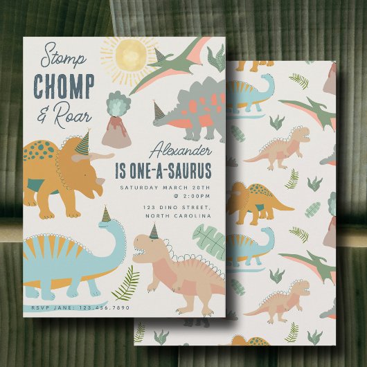 Dinosauriërs Boho Prehistorisch Feest Dieren Verja Kaart